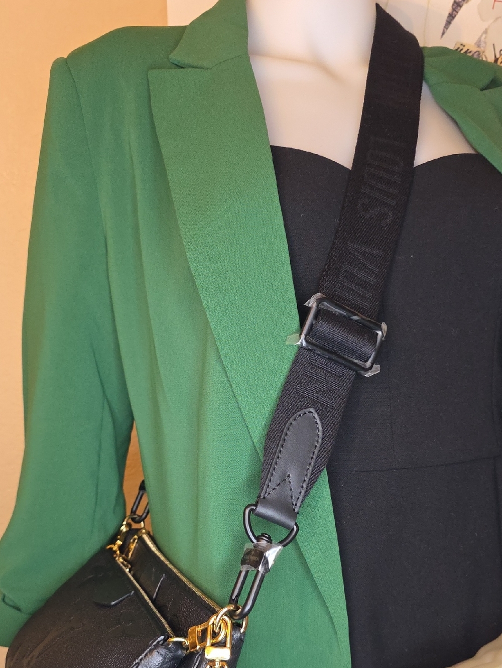 Louis Vuitton LV Black JACQUARD FABRIC GUITAR Strap with MATTE BLACK HARDWARE